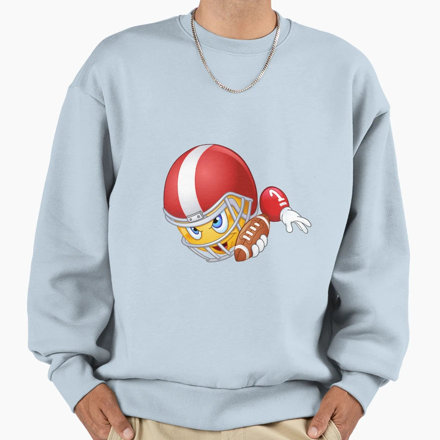 American Football Player Emoji Sweatshirt - Trendy Graphic for Adults - T-Shirt, Sweatshirt, Hoodie