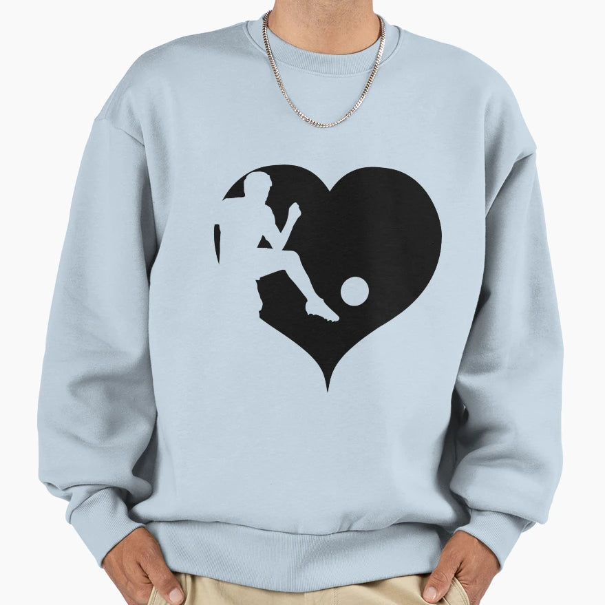 Football Heart Sweatshirt - Trendy Graphic for Adults - T-Shirt, Sweatshirt, Hoodie