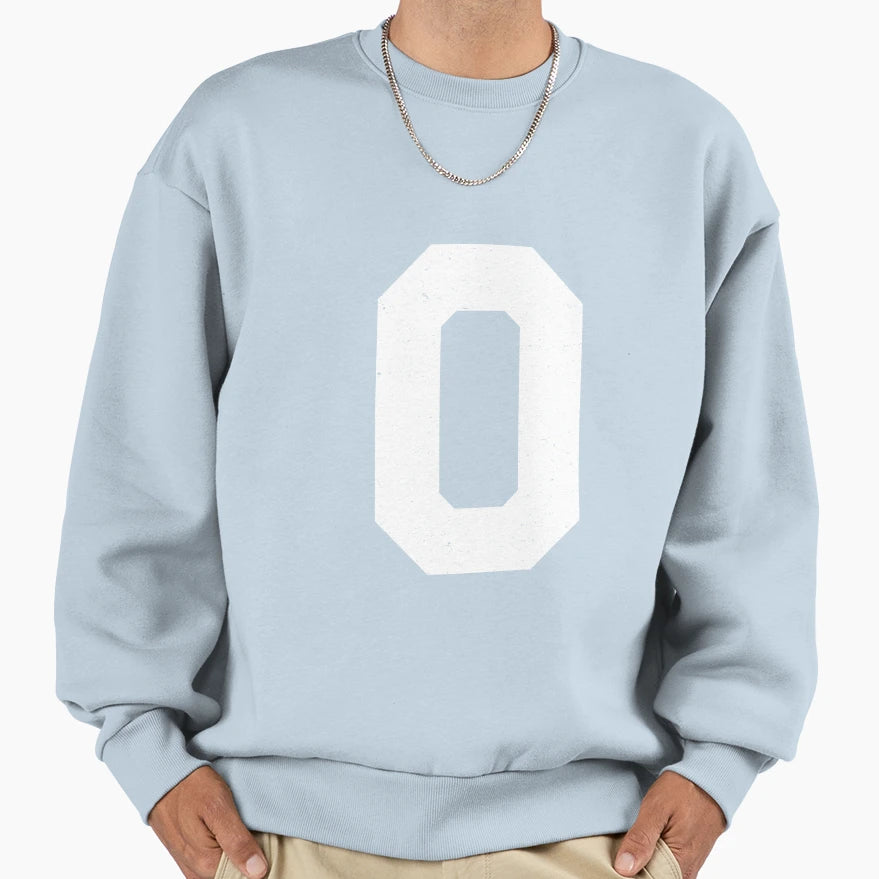 Jersey Block Number 0 Zero Sweatshirt - Casual Everyday Wear for Adults - T-Shirt, Sweatshirt, Hoodie
