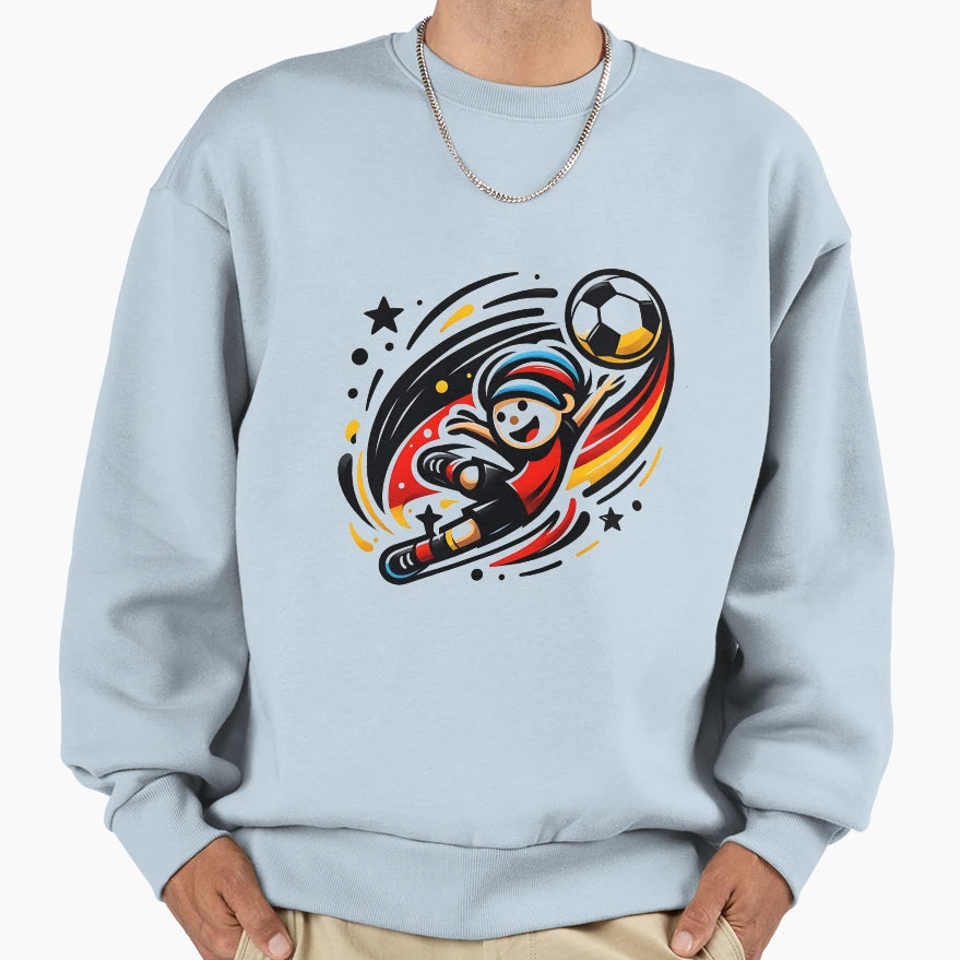 Dynamic Lively Football Player Sweatshirt - Minimalist Print Men Women - T-Shirt, Sweatshirt, Hoodie