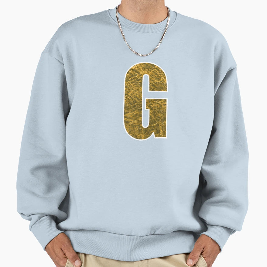Letter G Yellow And Gold Water Sweatshirt - Custom Art Print Men Women - T-Shirt, Sweatshirt, Hoodie