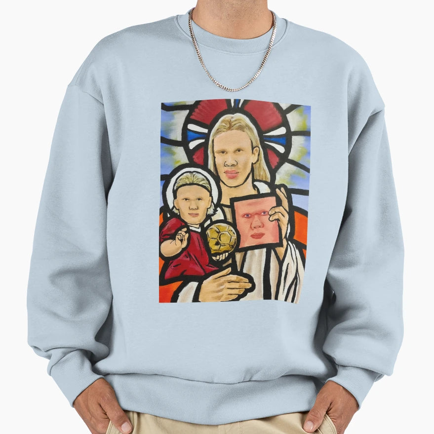 Stained Glass Window Haaland Sweatshirt - Novelty Apparel for Adults - T-Shirt, Sweatshirt, Hoodie