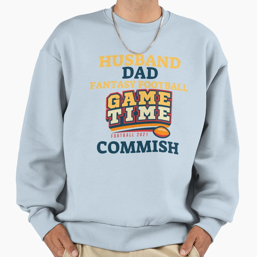 Husband Dad Fantasy Football Sweatshirt - Aesthetic Graphic Men Women - T-Shirt, Sweatshirt, Hoodie