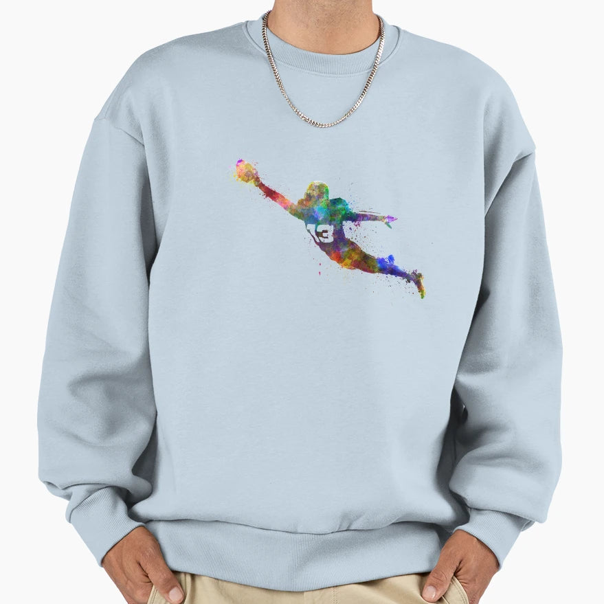 American Football Player Scoring Sweatshirt - Trendy Graphic for Adults - T-Shirt, Sweatshirt, Hoodie