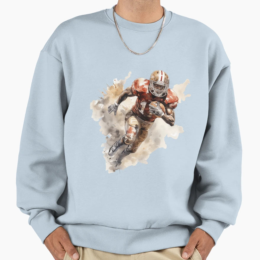 American Football Player Sweatshirt - Custom Art Print Men Women - T-Shirt, Sweatshirt, Hoodie
