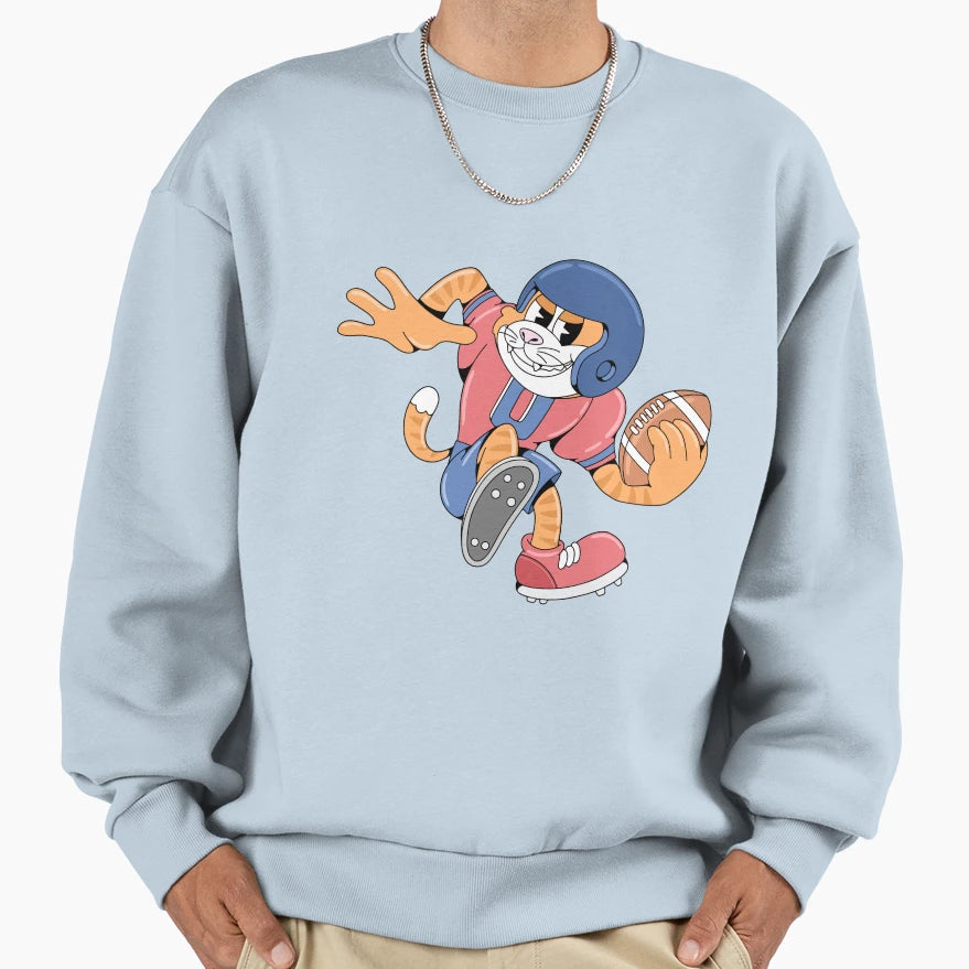 American Football Cartoon Sweatshirt - Trendy Graphic Men Women - T-Shirt, Sweatshirt, Hoodie