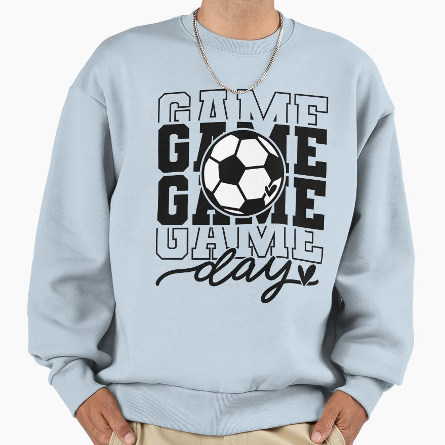 Game Day Soccer Sport Fan Sweatshirt - Graphic Print for Adults - T-Shirt, Sweatshirt, Hoodie