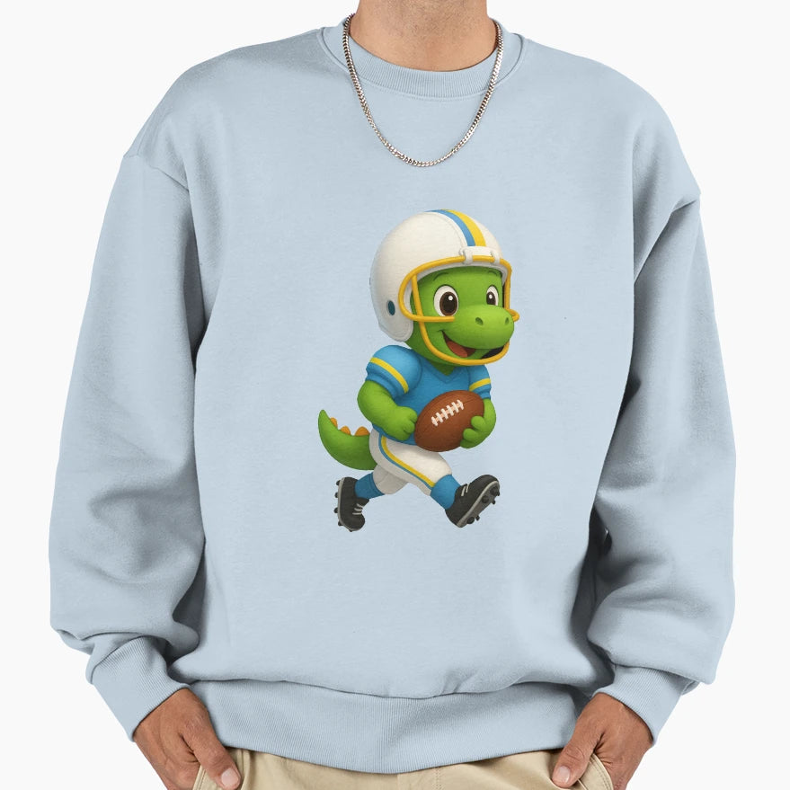 Green Dino Running Football T-Shirt - Trendy Graphic for Adults - T-Shirt, Sweatshirt, Hoodie