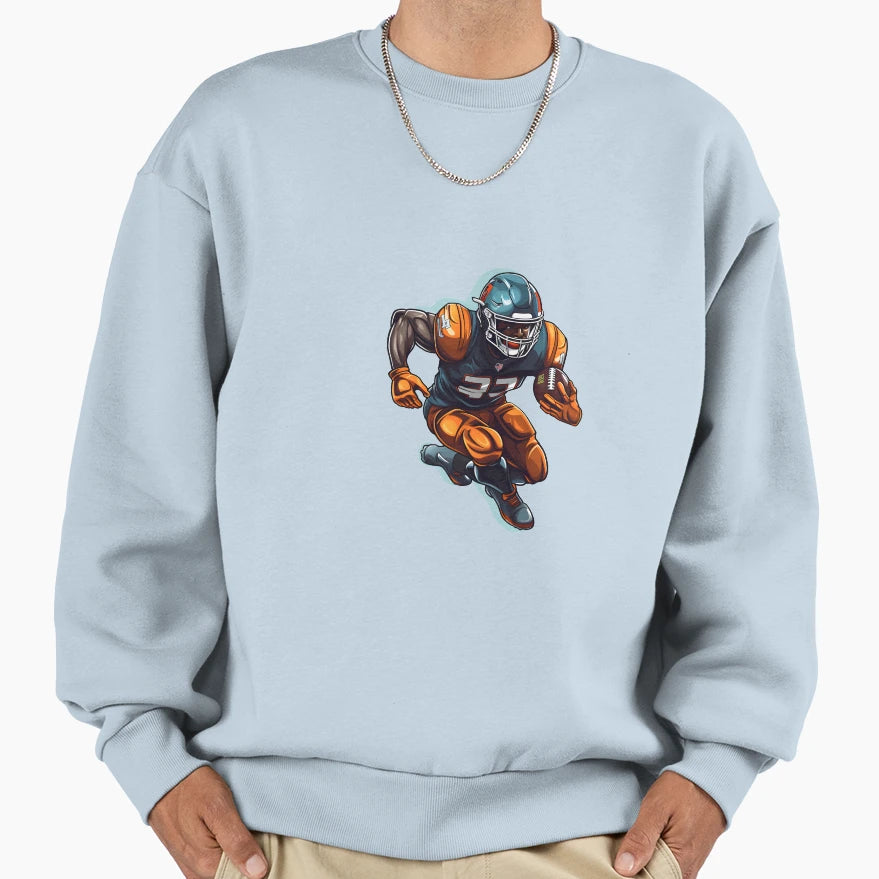 Artistic Cartoon Football Player Sweatshirt - Streetwear Style Unisex - T-Shirt, Sweatshirt, Hoodie