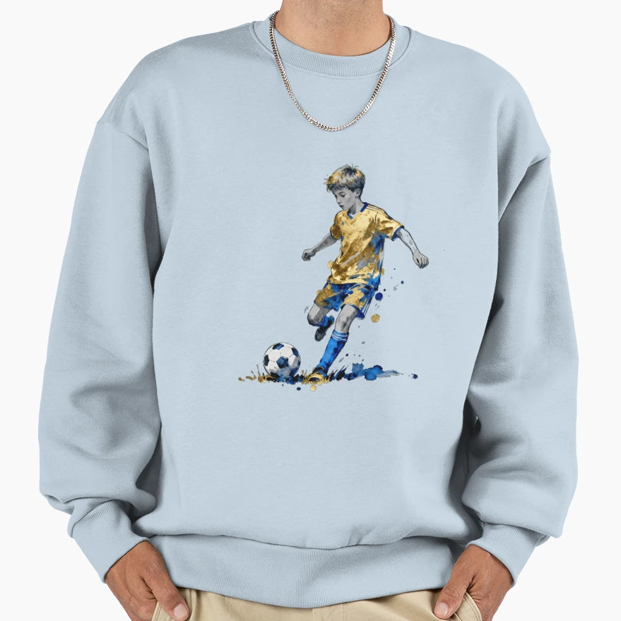 Golden Soccer Spirit Nordic Brush Sweatshirt - Custom Art Print for Adults - T-Shirt, Sweatshirt, Hoodie