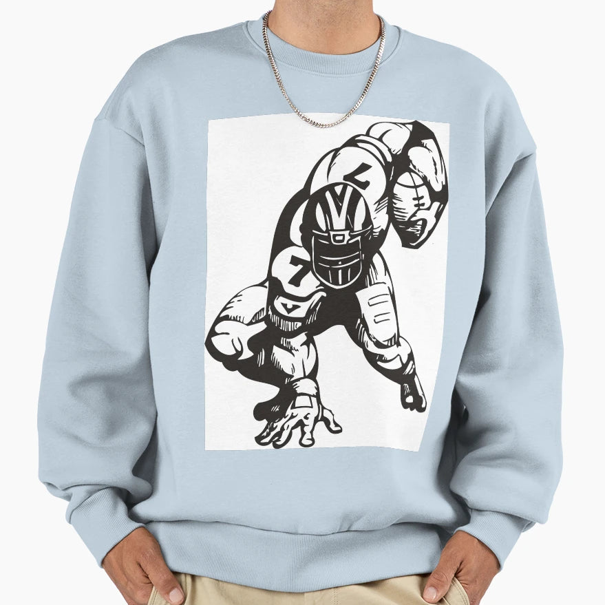 Football Player Sweatshirt - Casual Everyday Wear Men Women - T-Shirt, Sweatshirt, Hoodie