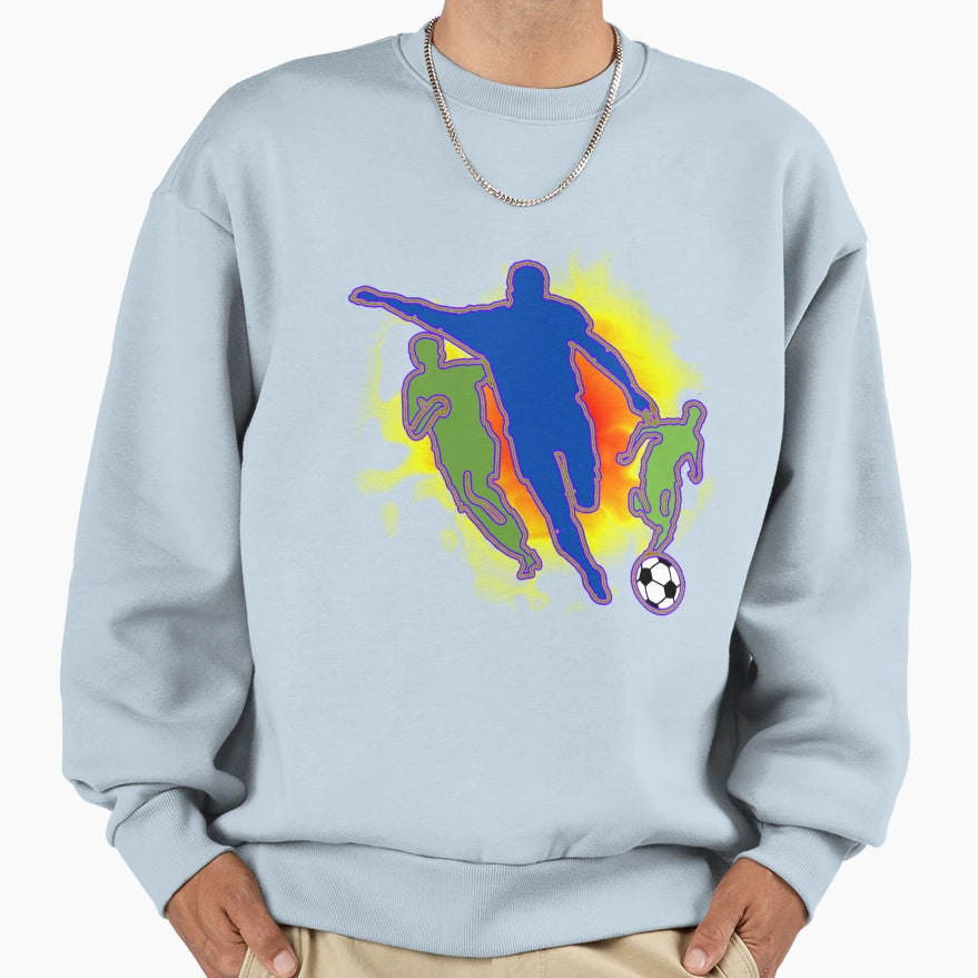 Electric Play Dynamic Soccer Silhouettes Sweatshirt - Graphic Print Unisex - T-Shirt, Sweatshirt, Hoodie