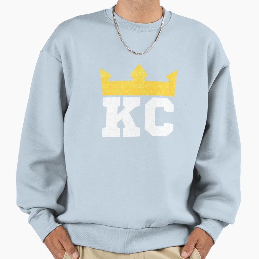Kansas City Royal Blue Kc Crown Sweatshirt - Casual Everyday Wear Unisex - T-Shirt, Sweatshirt, Hoodie