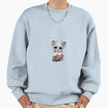 White Lion Cub Playing Football Sweatshirt - Trendy Graphic for Adults - T-Shirt, Sweatshirt, Hoodie