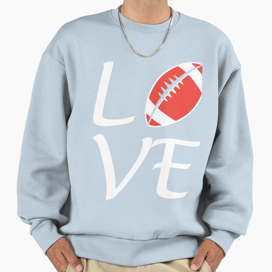 Love Football Sweatshirt - Aesthetic Graphic for Adults - T-Shirt, Sweatshirt, Hoodie