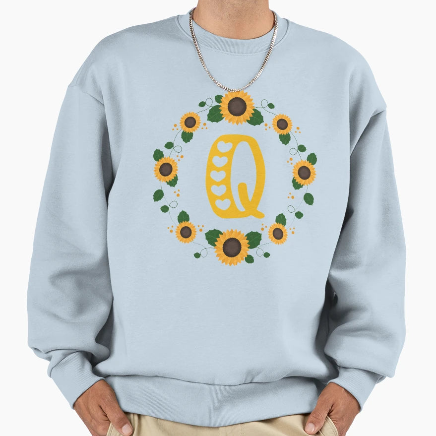 Monogram Letter Q Sweatshirt - Minimalist Print Unisex - T-Shirt, Sweatshirt, Hoodie