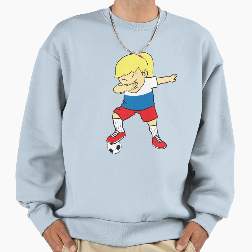 Soccer Player Russia Jersey Dab Sweatshirt - Custom Art Print for Adults - T-Shirt, Sweatshirt, Hoodie