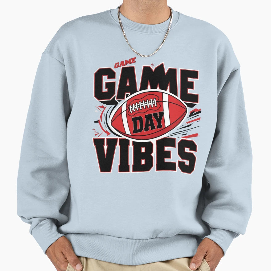 Game Day Vibes Dynamic Football Sweatshirt - Trendy Graphic Men Women - T-Shirt, Sweatshirt, Hoodie