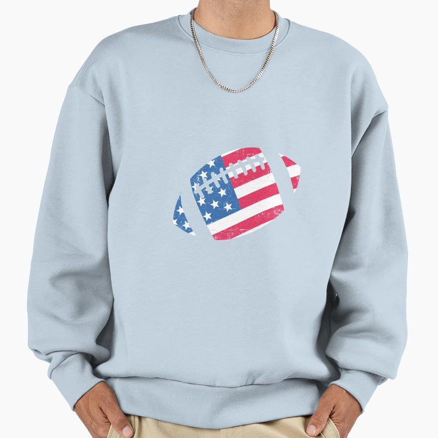 American Football 4Th July Usa Flag Sweatshirt - Trendy Graphic Unisex - T-Shirt, Sweatshirt, Hoodie