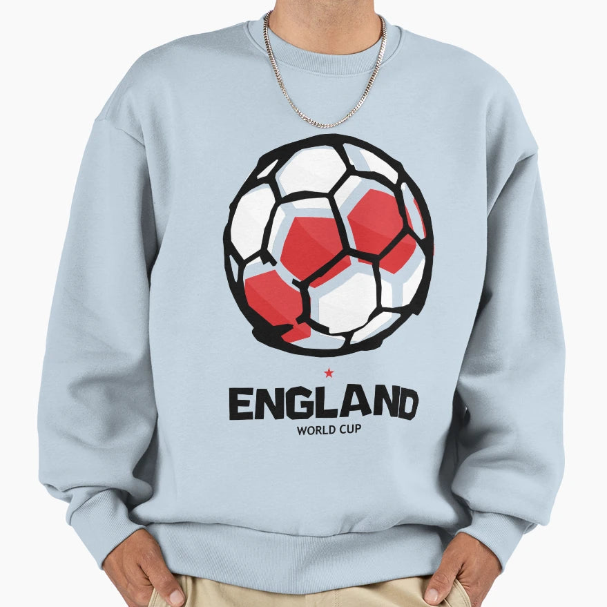 England Football Country Flag Sweatshirt - Fun Novelty Design for Adults - T-Shirt, Sweatshirt, Hoodie