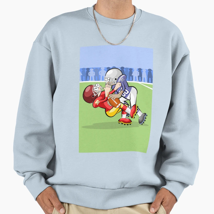 American Football Player Frontal Sweatshirt - Minimalist Print Men Women - T-Shirt, Sweatshirt, Hoodie