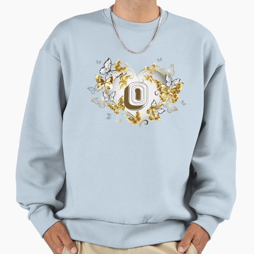 Elegant Letters O Sweatshirt - Trendy Graphic for Adults - T-Shirt, Sweatshirt, Hoodie
