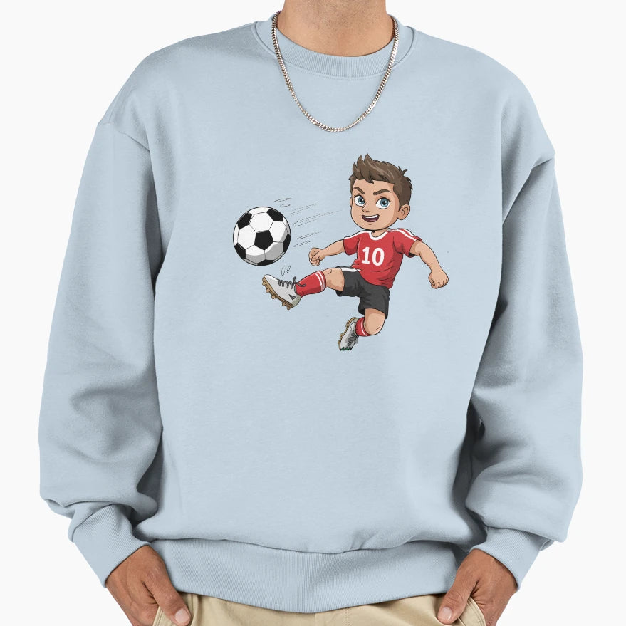 Kicking Soccer Ball Sweatshirt - Minimalist Print Unisex - T-Shirt, Sweatshirt, Hoodie
