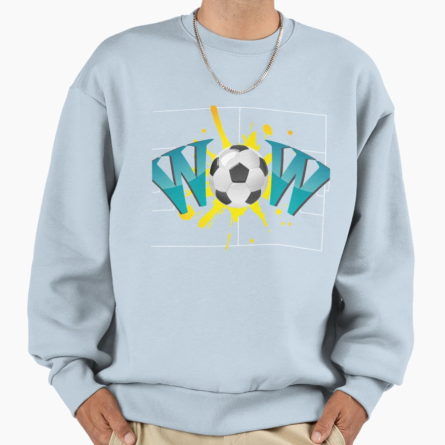 Wow Soccer Ball Sweatshirt - Trendy Graphic Men Women - T-Shirt, Sweatshirt, Hoodie