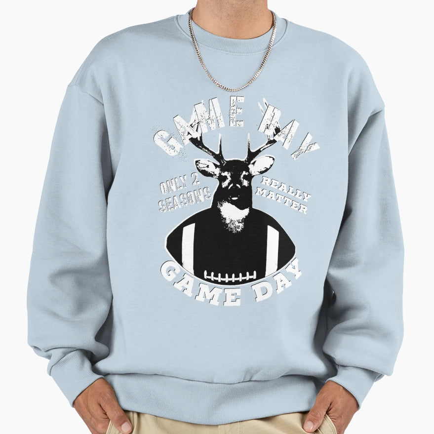 Football Game Day And Deer Hunting Sweatshirt - Custom Art Print Unisex - T-Shirt, Sweatshirt, Hoodie