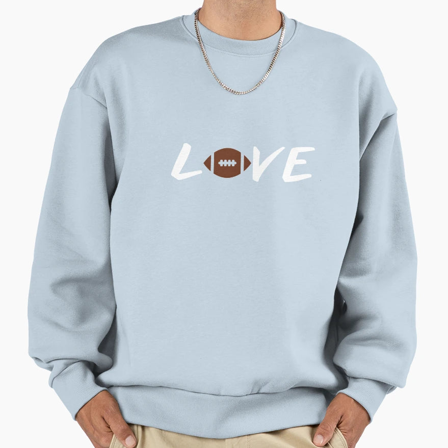 Love Football Sweatshirt - Minimalist Print Men Women - T-Shirt, Sweatshirt, Hoodie