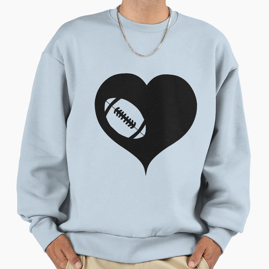 American Football Heart Sweatshirt - Fun Novelty Design Unisex - T-Shirt, Sweatshirt, Hoodie