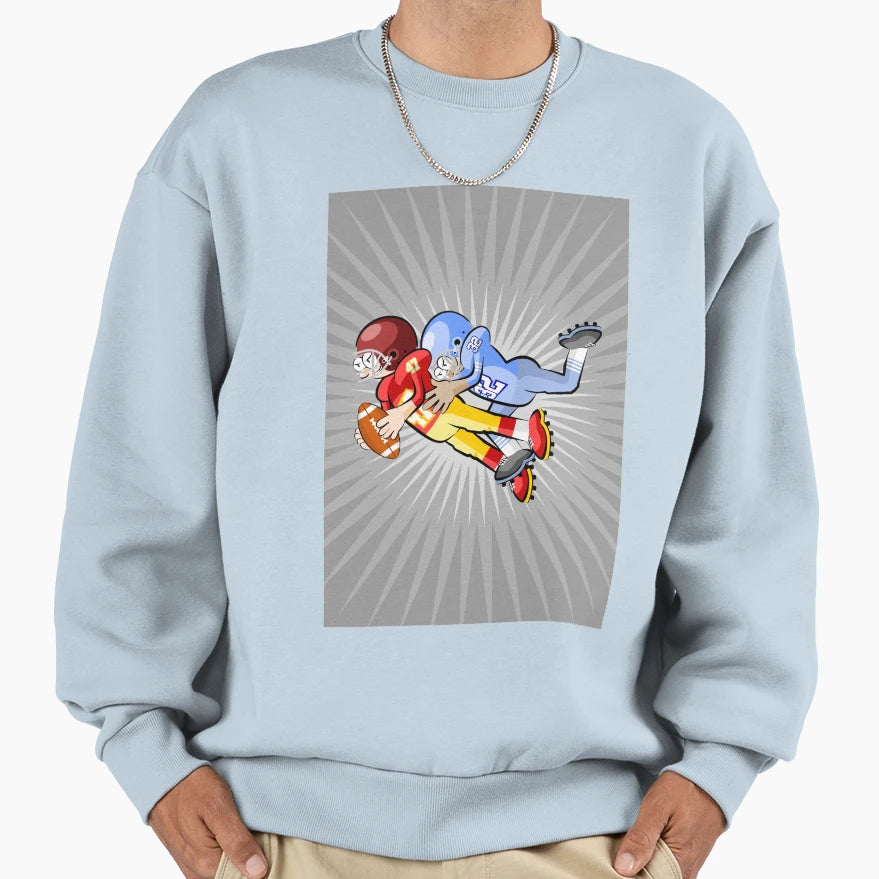 Football Player Intrepid Jump Sweatshirt - Minimalist Print Men Women - T-Shirt, Sweatshirt, Hoodie