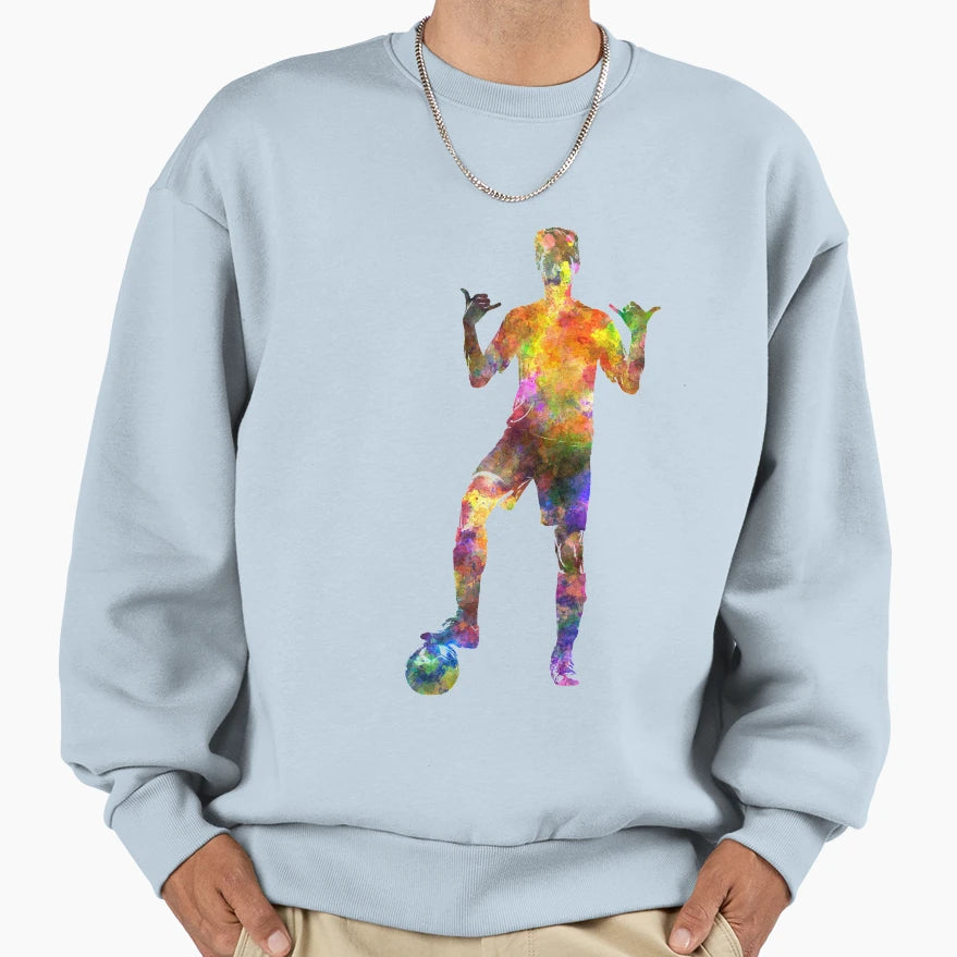 Soccer Football Player Young Sweatshirt - Aesthetic Graphic for Adults - T-Shirt, Sweatshirt, Hoodie