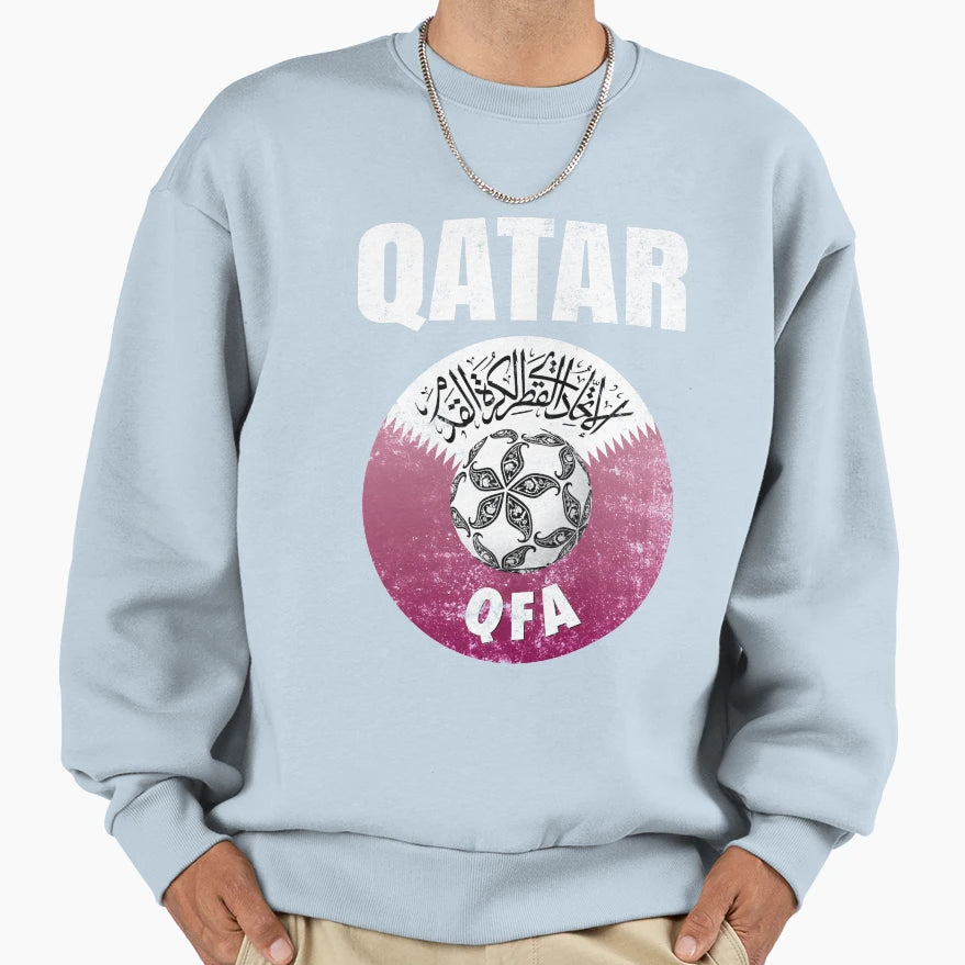 Qatar Soccer Flag Team Support Sweatshirt - Minimalist Print for Adults - T-Shirt, Sweatshirt, Hoodie