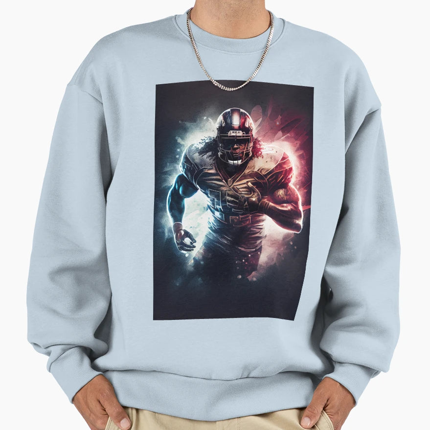 American Football Player Sweatshirt - Trendy Graphic Men Women - T-Shirt, Sweatshirt, Hoodie
