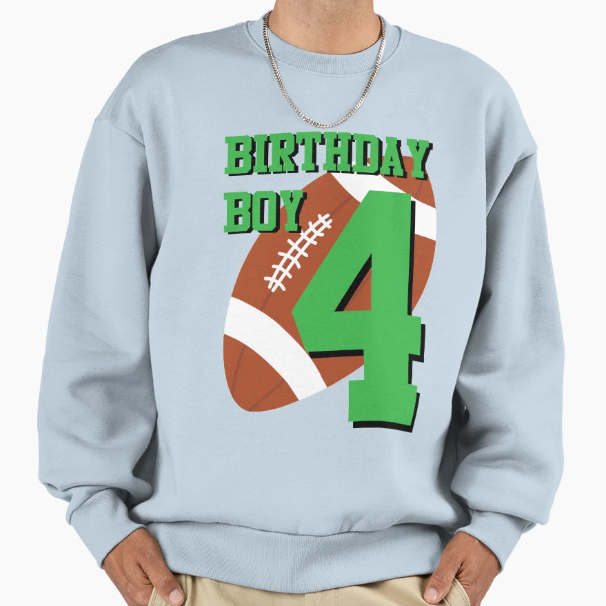 4Th Birthday Football Art 4 Year Old Sweatshirt - Graphic Print for Adults - T-Shirt, Sweatshirt, Hoodie