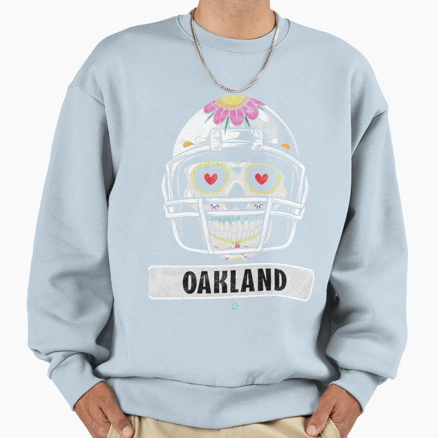 American Football Oakland Skull Sweatshirt - Aesthetic Graphic for Adults - T-Shirt, Sweatshirt, Hoodie