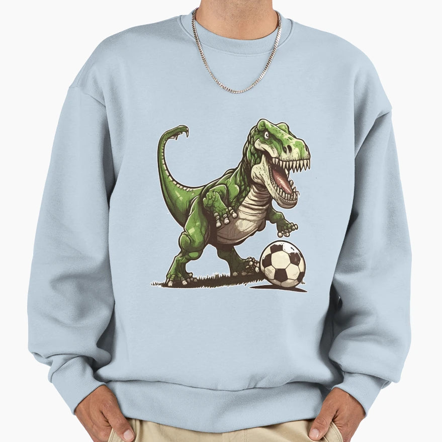 Dinosaur Soccer Sweatshirt - Minimalist Print Men Women - T-Shirt, Sweatshirt, Hoodie