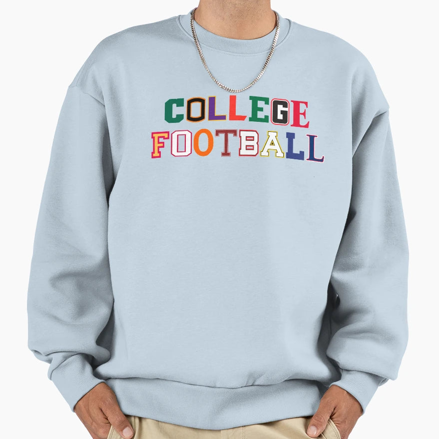 College Football Letters Sweatshirt - Aesthetic Graphic Unisex - T-Shirt, Sweatshirt, Hoodie