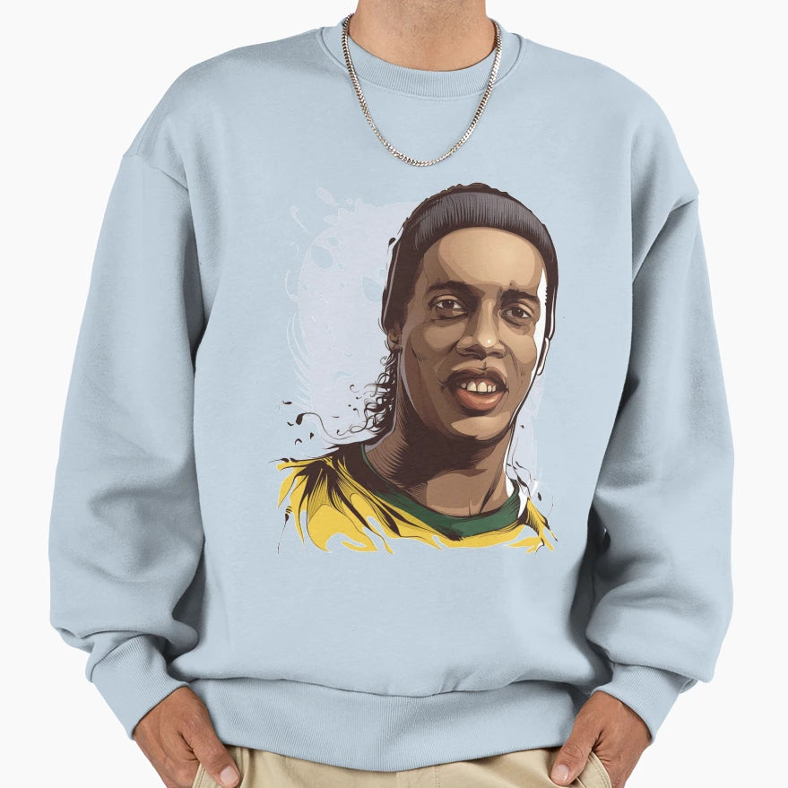 Illustration Ronaldinho Art Sweatshirt - Unique Graphic Men Women - T-Shirt, Sweatshirt, Hoodie