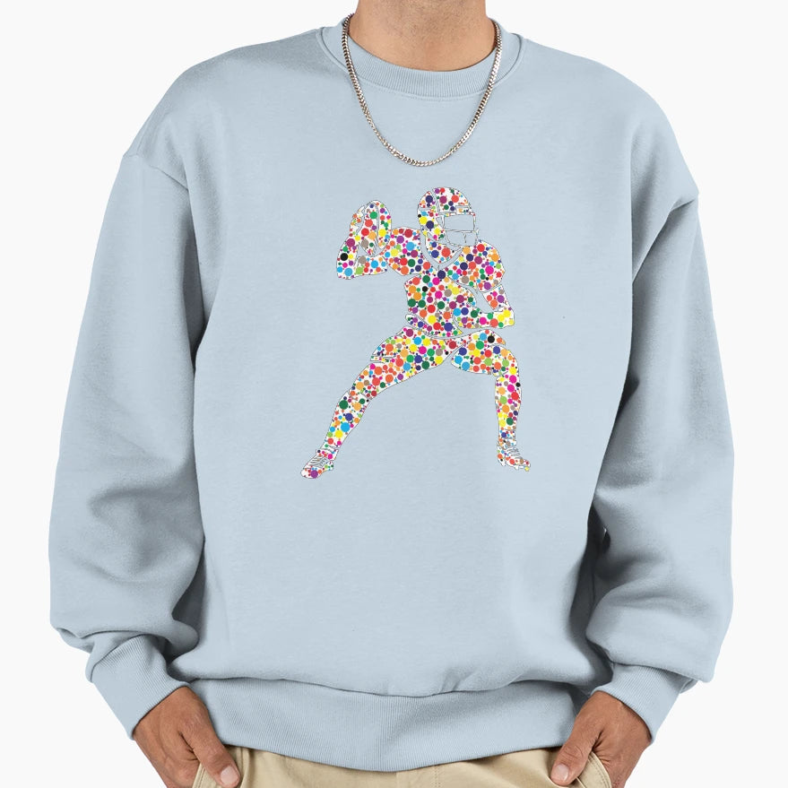 American Football Player Polka Dots Sweatshirt - Graphic Print Men Women - T-Shirt, Sweatshirt, Hoodie