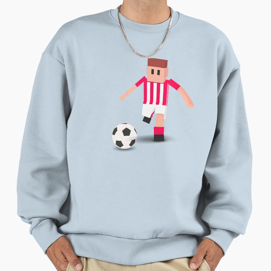 Tiny Striker World Football Red Sweatshirt - Novelty Apparel for Adults - T-Shirt, Sweatshirt, Hoodie
