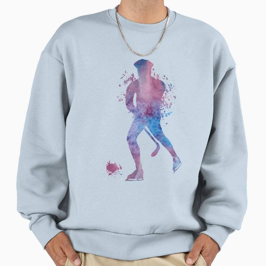Hockey Player Sweatshirt - Trendy Graphic Men Women - T-Shirt, Sweatshirt, Hoodie