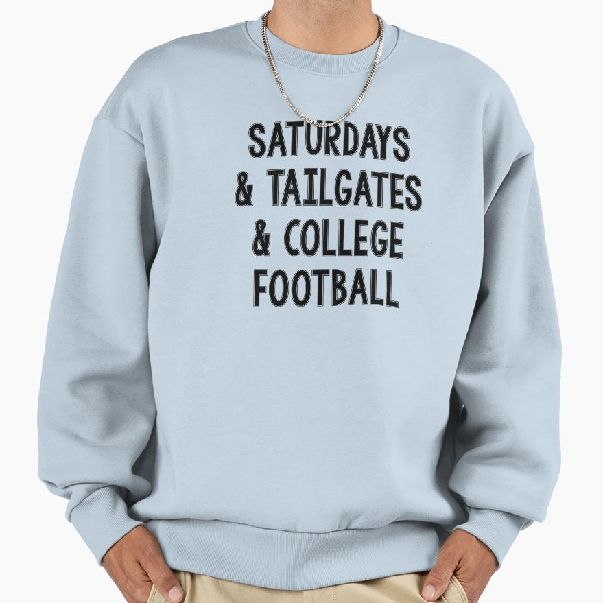 Saturdays Tailgates Football Sweatshirt - Minimalist Print Men Women - T-Shirt, Sweatshirt, Hoodie