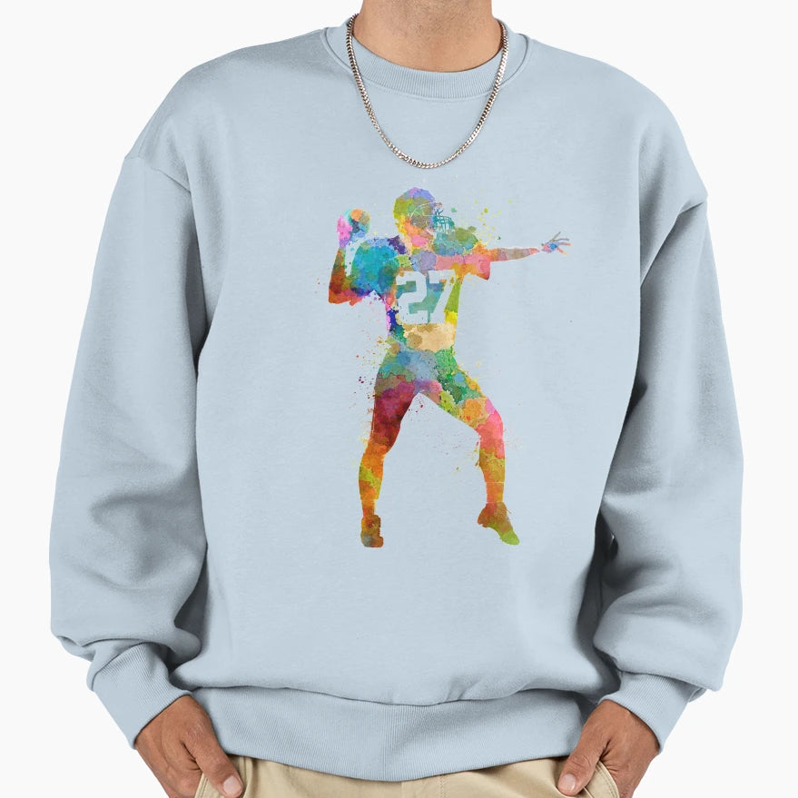 Quarterback American Throwing Sweatshirt - Custom Art Print Men Women - T-Shirt, Sweatshirt, Hoodie