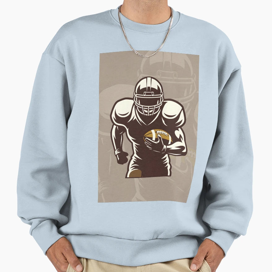 Football Player Sweatshirt - Minimalist Print for Adults - T-Shirt, Sweatshirt, Hoodie