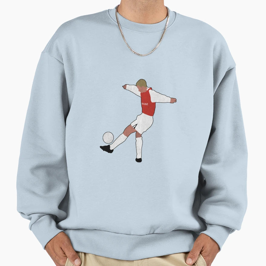 Dennis Bergkamp Godlike Touch Sweatshirt - Aesthetic Graphic Men Women - T-Shirt, Sweatshirt, Hoodie