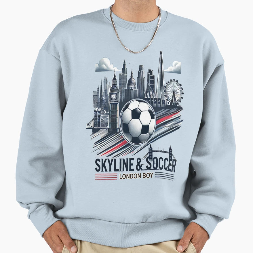 Skyline Soccer London Sweatshirt - Novelty Apparel for Adults - T-Shirt, Sweatshirt, Hoodie