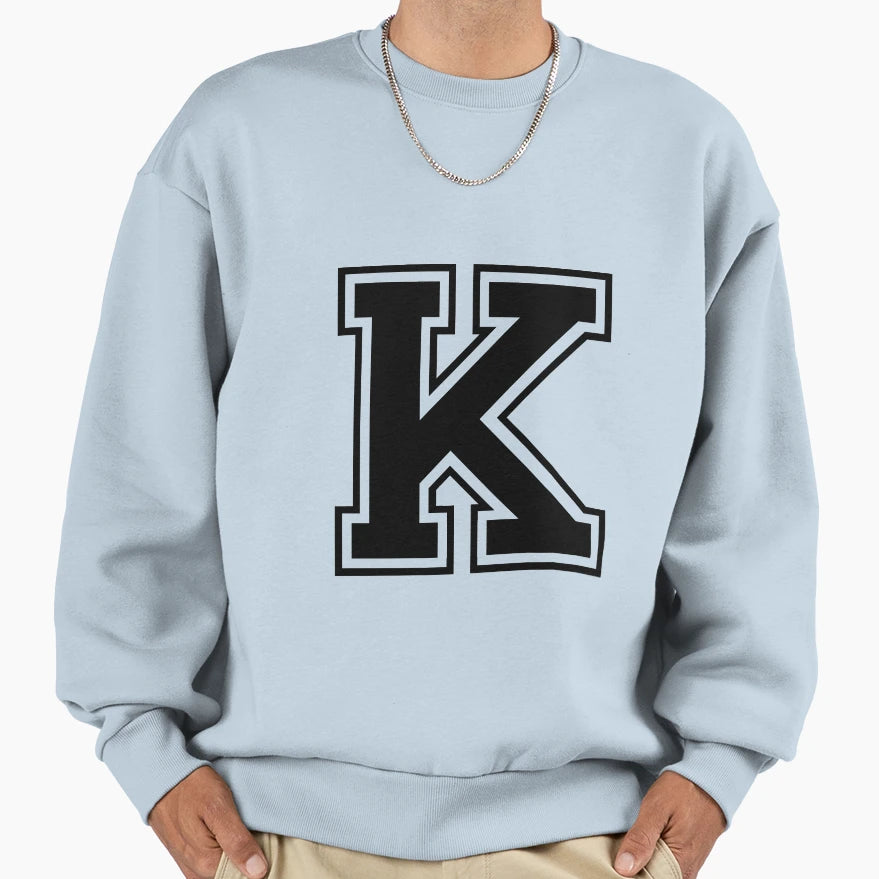 Letter K Black Sweatshirt - Fun Novelty Design for Adults - T-Shirt, Sweatshirt, Hoodie