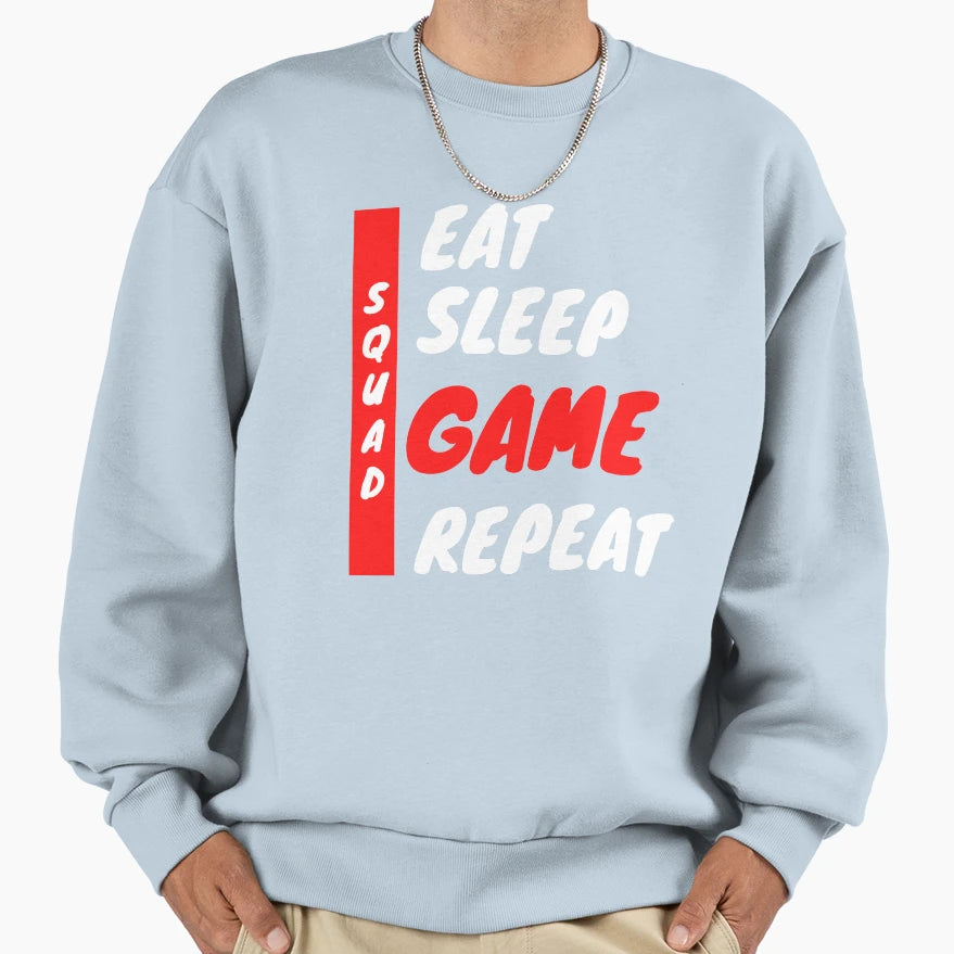 Game Game Squad Game Team Eat Sleep Sweatshirt - Trendy Graphic Unisex - T-Shirt, Sweatshirt, Hoodie